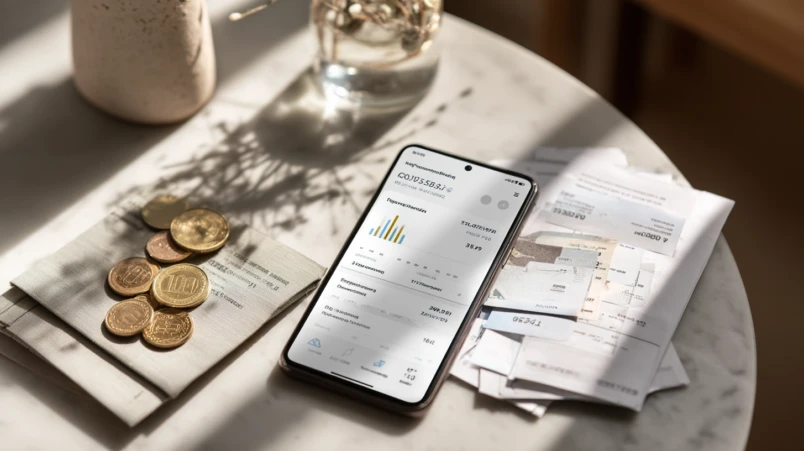Någon som använder en kalkylator och en app som Splitwise på en mobil för att planera budgeten för en svensexa.