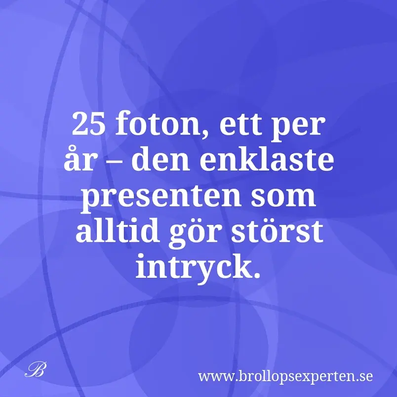 25 foton, ett per år – den enklaste presenten som alltid gör störst intryck.