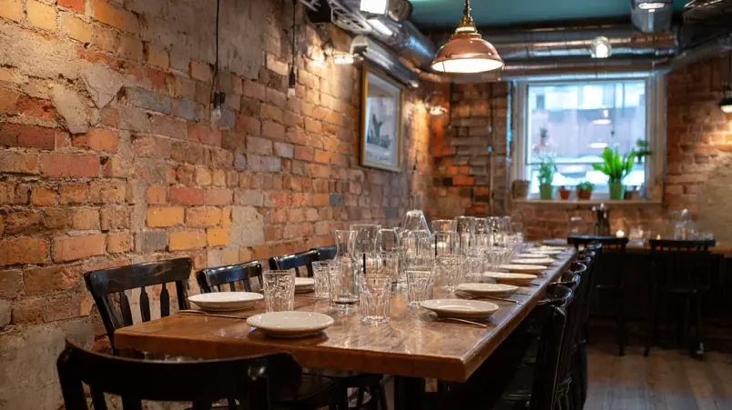 Avslappnad kvarterskrog på Södermalm med ett längre bord dukat för sällskap