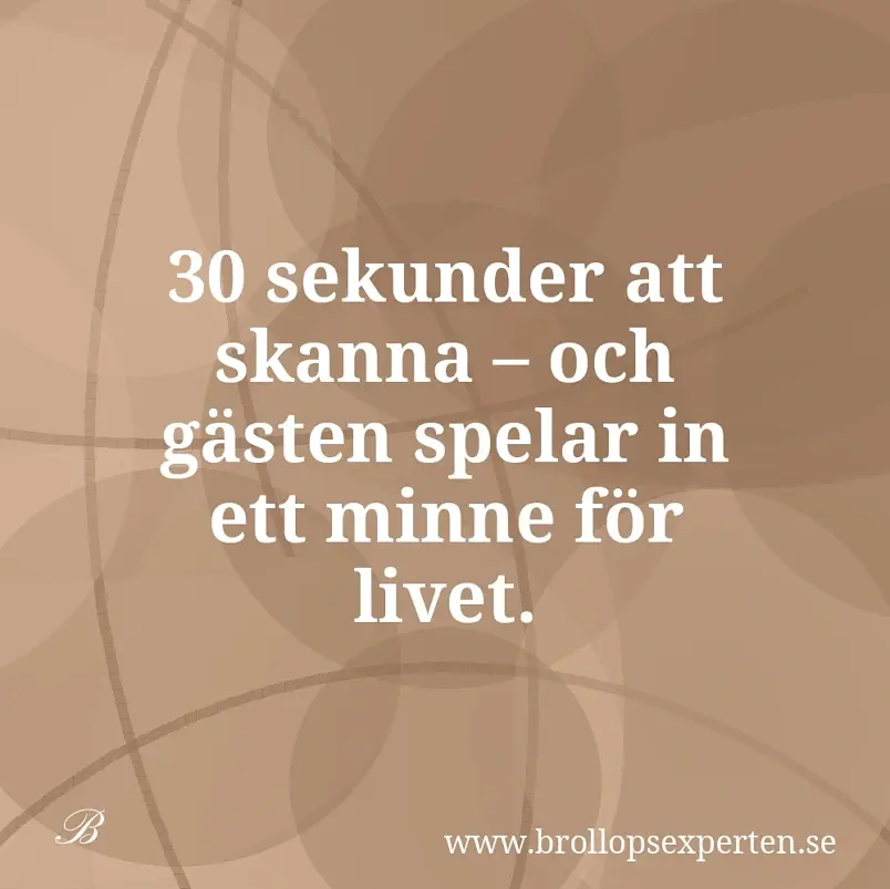 30 sekunder att skanna – och gästen spelar in ett minne för livet.