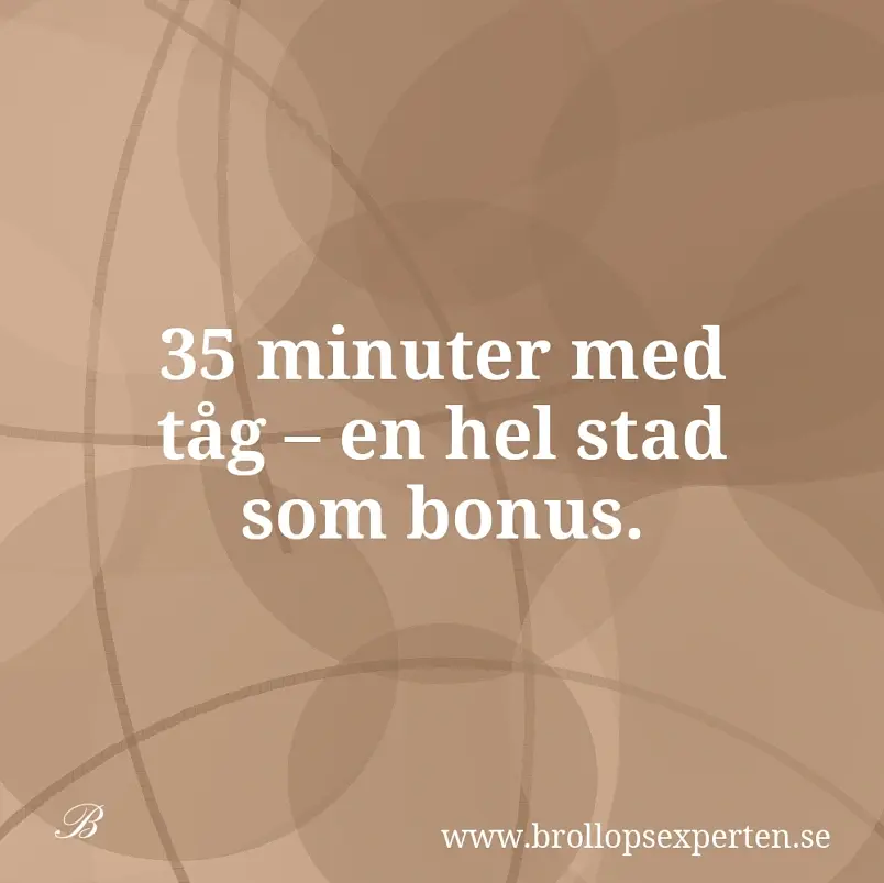 35 minuter med tåg – en hel stad som bonus.