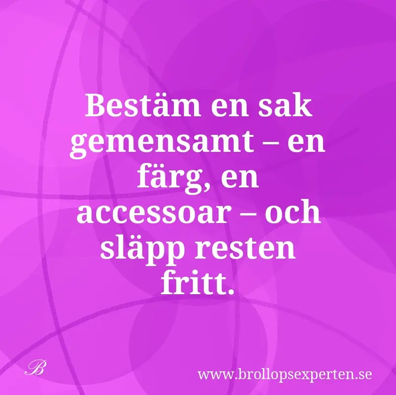 Bestäm en sak gemensamt – en färg, en accessoar – och släpp resten fritt.