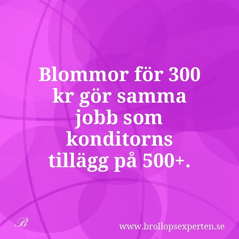 Blommor för 300 kr gör samma jobb som konditorns tillägg på 500+.