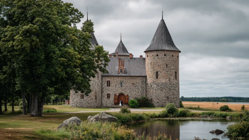 Ellinge Slott utanför Eslöv på Lundaslätten som bröllopslokal med slottspark