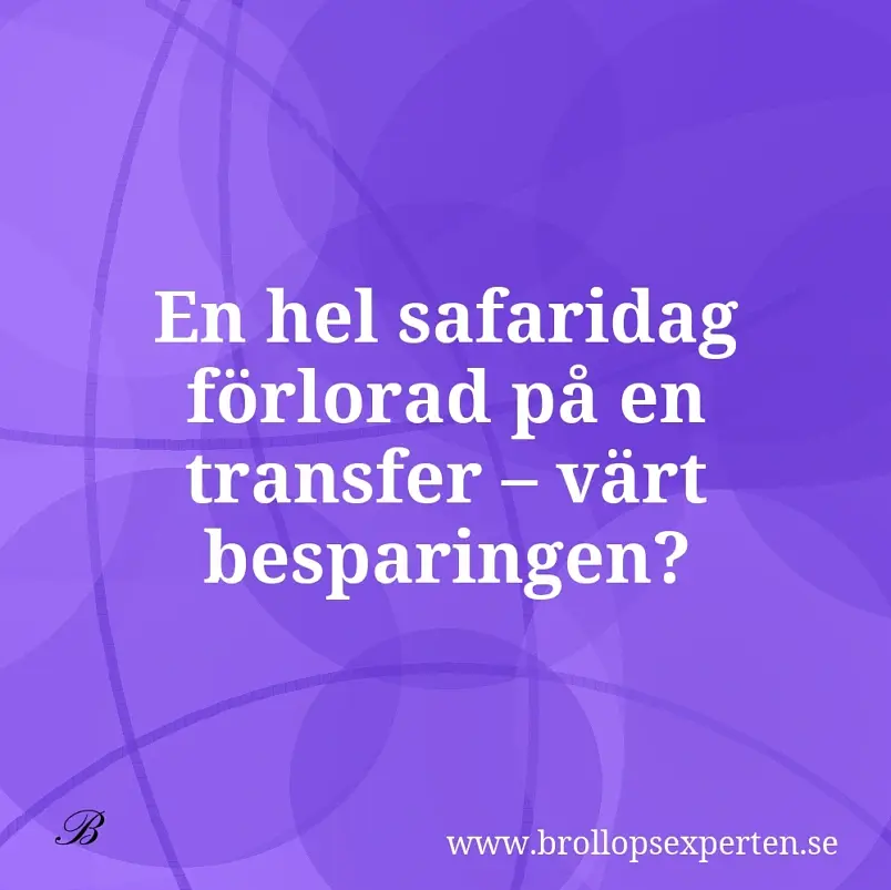 En hel safaridag förlorad på en transfer – värt besparingen?