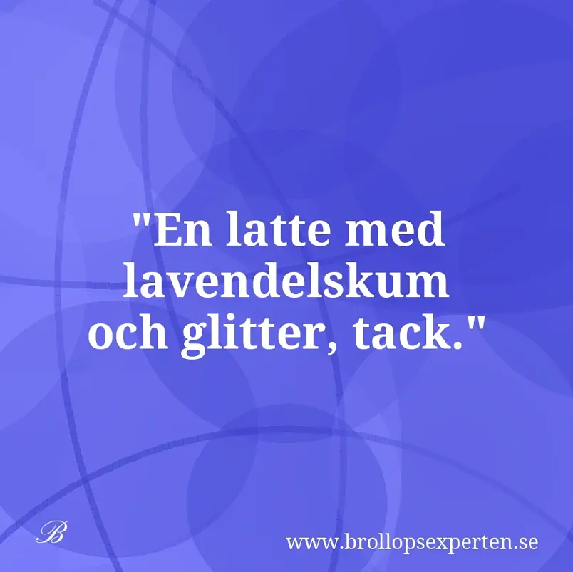 En latte med lavendelskum och glitter, tack.
