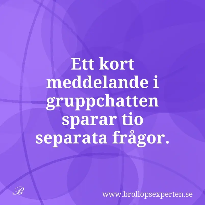 Ett kort meddelande i gruppchatten sparar tio separata frågor.