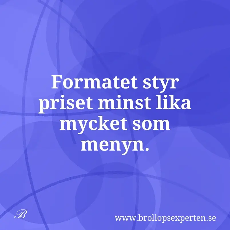 Formatet styr priset minst lika mycket som menyn.