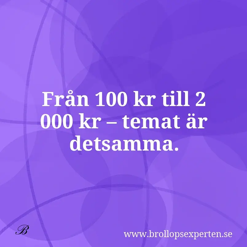 Från 100 kr till 2 000 kr – temat är detsamma.