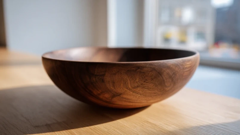 Handsvarvad träskål present