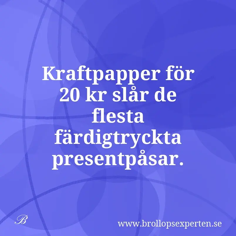 Kraftpapper för 20 kr slår de flesta färdigtryckta presentpåsar.