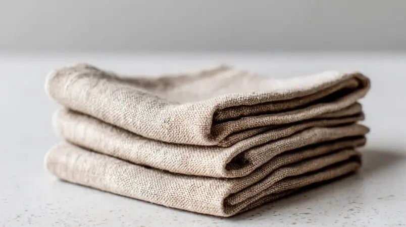 Fyra linneservetter i naturton hopvikta på en enkel yta