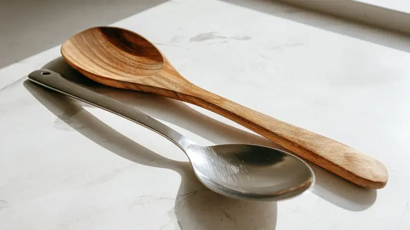 Köksredskap i trä och rostfritt stål som praktisk bröllopspresent