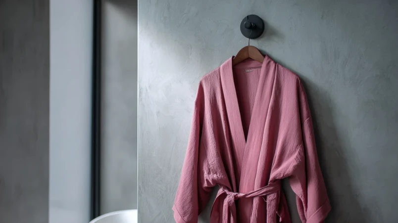 Kimono i siden hängande på en krok – populär present till 12-årig bröllopsdag