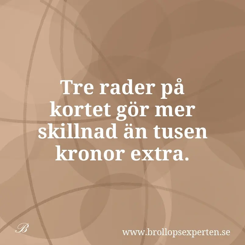 Tre rader på kortet gör mer skillnad än tusen kronor extra.