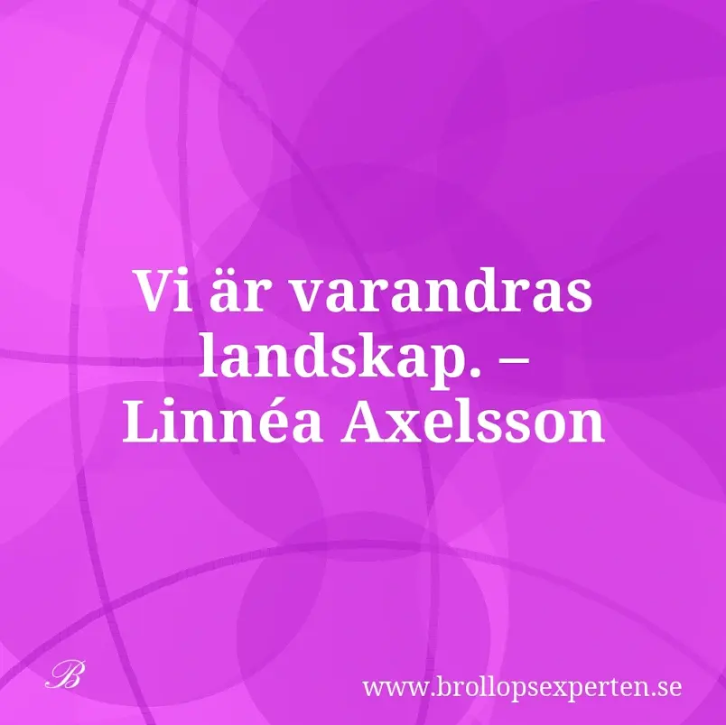 Vi är varandras landskap. – Linnéa Axelsson