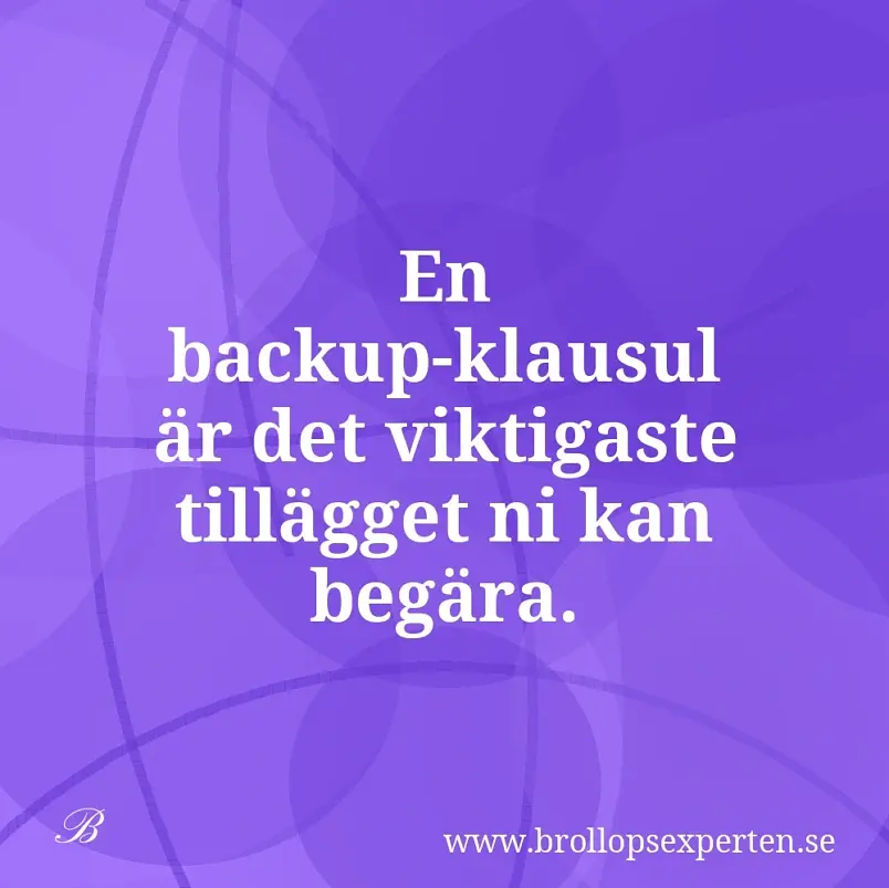 En backup-klausul är det viktigaste tillägget ni kan begära.