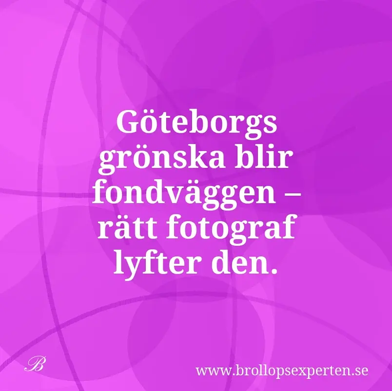 Göteborgs grönska blir fondväggen – rätt fotograf lyfter den.