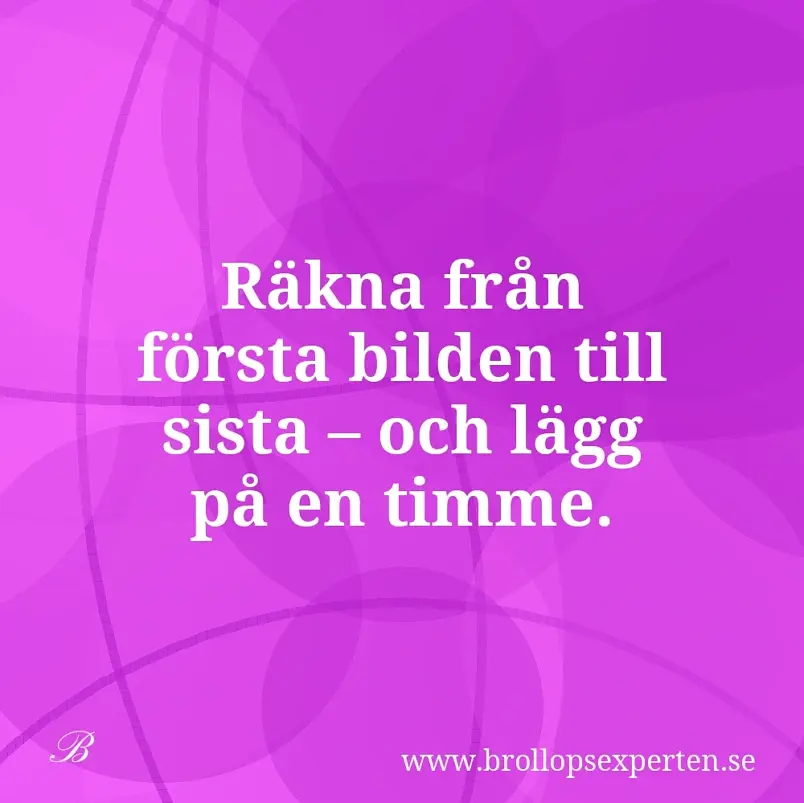 Räkna från första bilden till sista – och lägg på en timme.