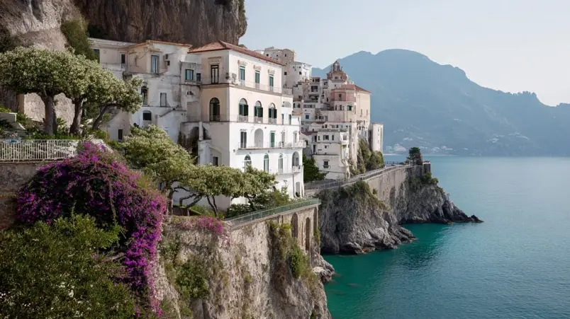 Santa Caterina hotell inbyggt i klippan vid Amalfikusten med havsutsikt