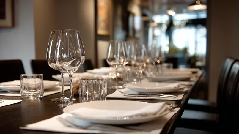 Dukat bord på restaurang för en möhippamiddag